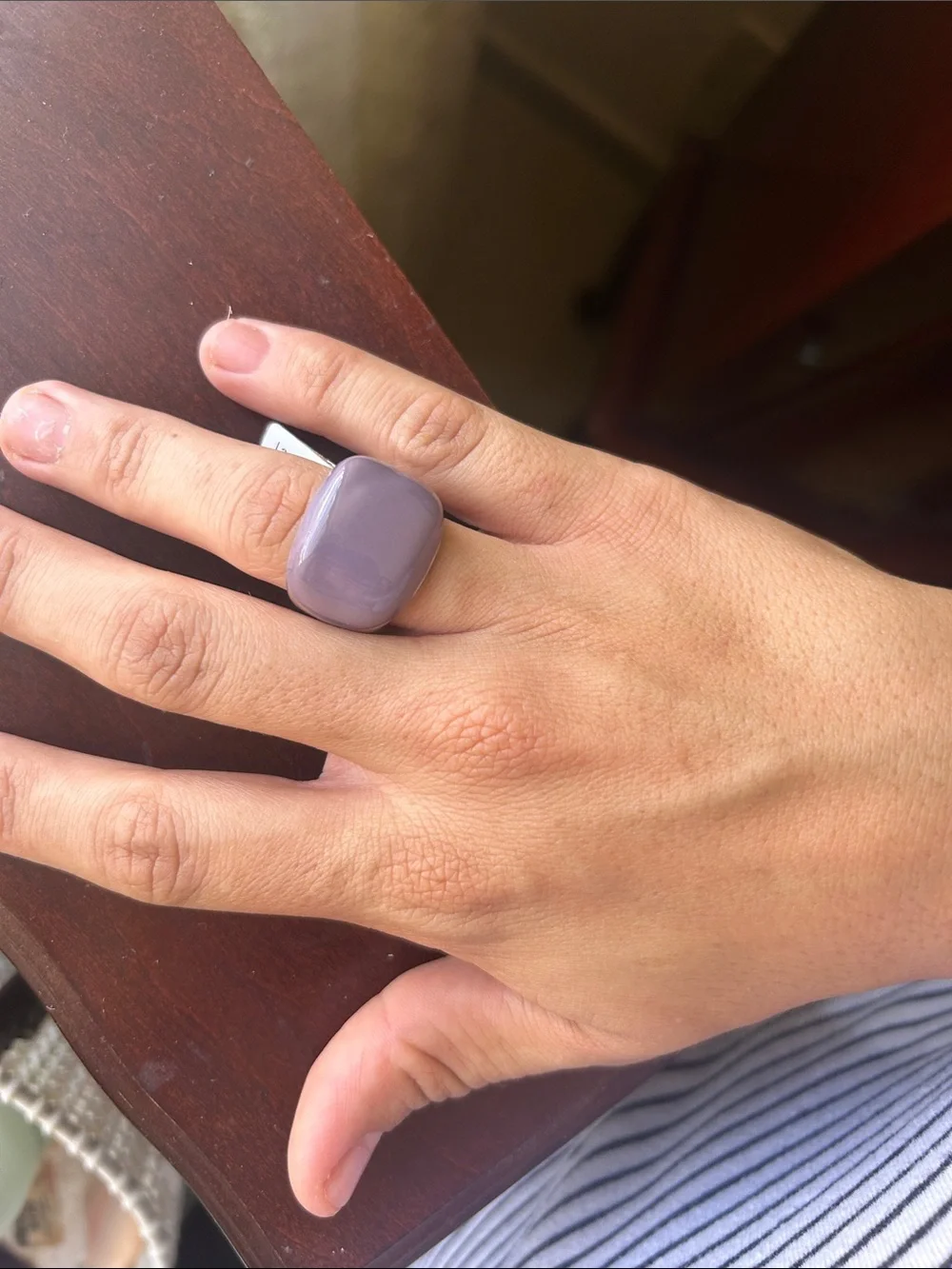 Chunky Lavender Square Ring